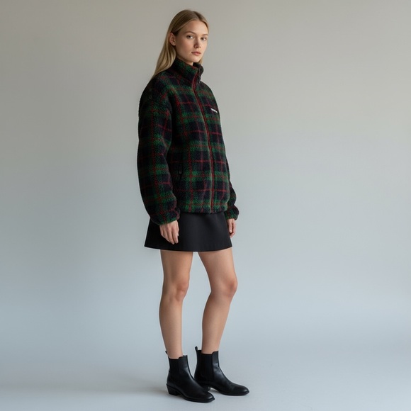 VIP Only Miu Miu Checked teddy zipper jacket - Picture 3 of 4